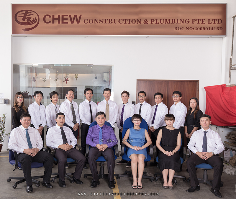 Corporate group photoshoot session with Chew Construction & Plumbing at Mandai Estate Corporate group photoshoot session with Chew Construction & Plumbing at Mandai Estate