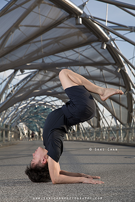 Outdoor High-End Yoga Photoshoot - Bai Jia Wang @ Helix Bridge & Marina Bay Sands