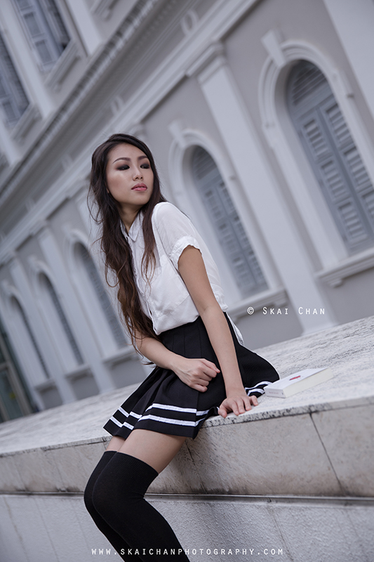School girl themed night photoshoot session with Ng Shinyi at National Museum of Singapore School girl themed night photoshoot session with Ng Shinyi at National Museum of Singapore