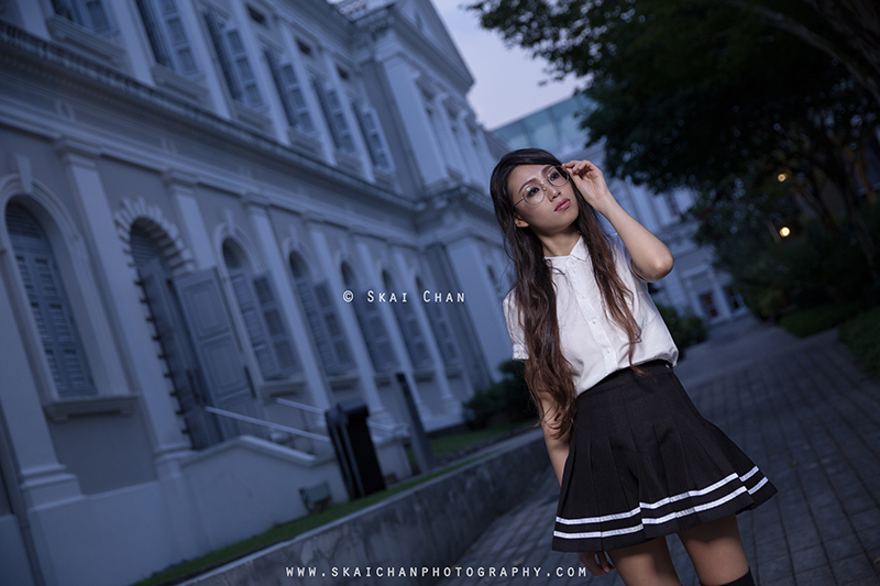 School girl themed night photoshoot session with Ng Shinyi at National Museum of Singapore School girl themed night photoshoot session with Ng Shinyi at National Museum of Singapore