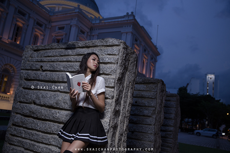 School girl themed night photoshoot session with Ng Shinyi at National Museum of Singapore School girl themed night photoshoot session with Ng Shinyi at National Museum of Singapore