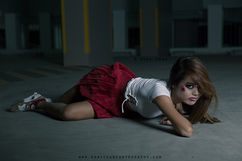 Halloween themed zombie Photoshoot with Charis Tan Mei Xuan at Hougang Carpark Halloween themed zombie Photoshoot with Charis Tan Mei Xuan at Hougang Carpark