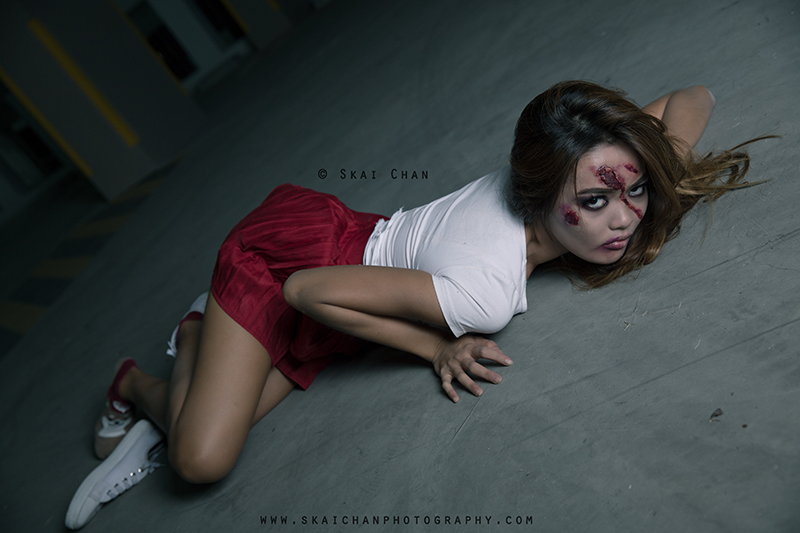 Halloween themed zombie Photoshoot with Charis Tan Mei Xuan at Hougang Carpark Halloween themed zombie Photoshoot with Charis Tan Mei Xuan at Hougang Carpark
