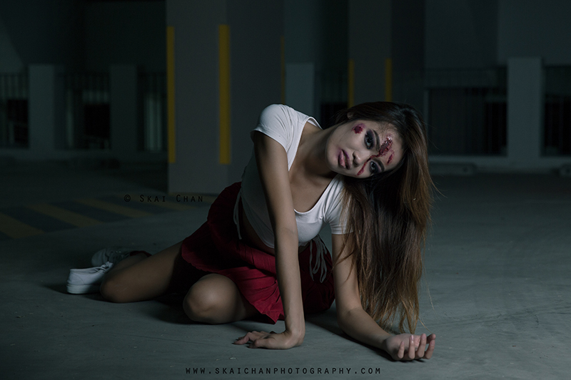 Halloween themed zombie Photoshoot with Charis Tan Mei Xuan at Hougang Carpark Halloween themed zombie Photoshoot with Charis Tan Mei Xuan at Hougang Carpark