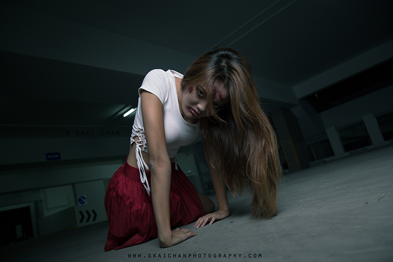 Halloween themed zombie Photoshoot with Charis Tan Mei Xuan at Hougang Carpark Halloween themed zombie Photoshoot with Charis Tan Mei Xuan at Hougang Carpark