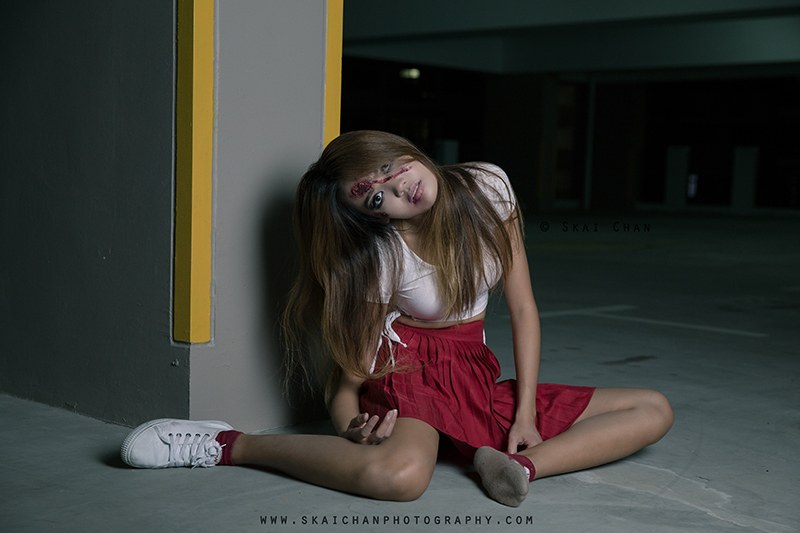 Halloween themed zombie Photoshoot with Charis Tan Mei Xuan at Hougang Carpark Halloween themed zombie Photoshoot with Charis Tan Mei Xuan at Hougang Carpark