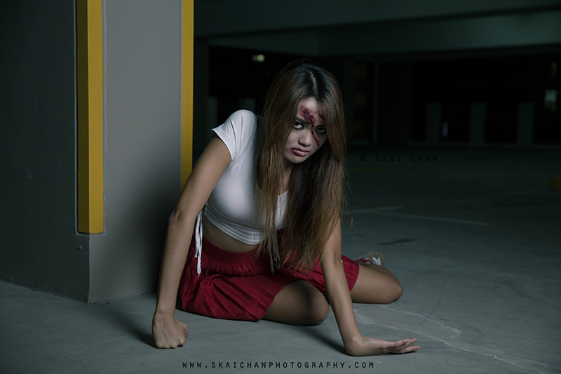 Halloween themed zombie Photoshoot with Charis Tan Mei Xuan at Hougang Carpark Halloween themed zombie Photoshoot with Charis Tan Mei Xuan at Hougang Carpark
