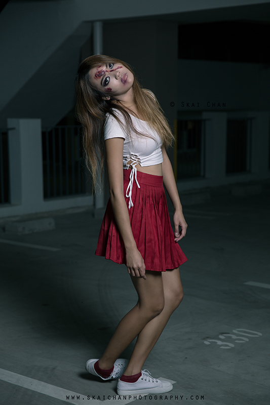 Halloween themed zombie Photoshoot with Charis Tan Mei Xuan at Hougang Carpark Halloween themed zombie Photoshoot with Charis Tan Mei Xuan at Hougang Carpark