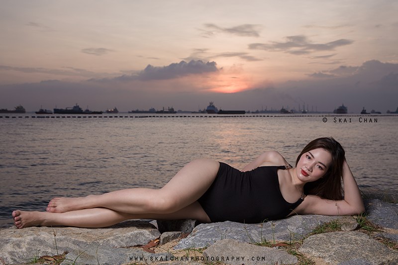 Sunset one piece swimsuit (swimwear) photoshoot session with Rosy Mai Xuan at Palawan Beach (Sentosa) Sunset one piece swimsuit (swimwear) photoshoot session with Rosy Mai Xuan at Palawan Beach (Sentosa)