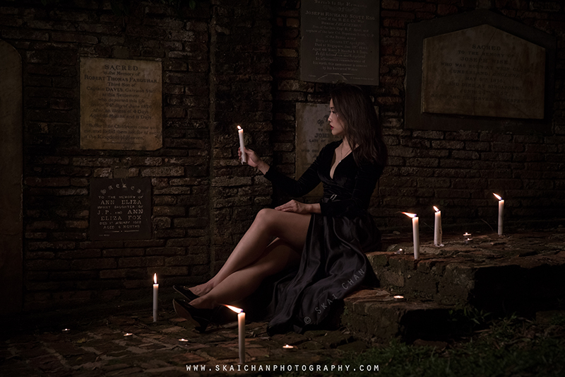 Dark Halloween themed candles photoshoot session with Ivy Tan at Fort Canning Park Dark Halloween themed candles photoshoot session with Ivy Tan at Fort Canning Park